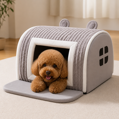 Ortekor Thermal Plush Cotton Enclosed Dog Bed