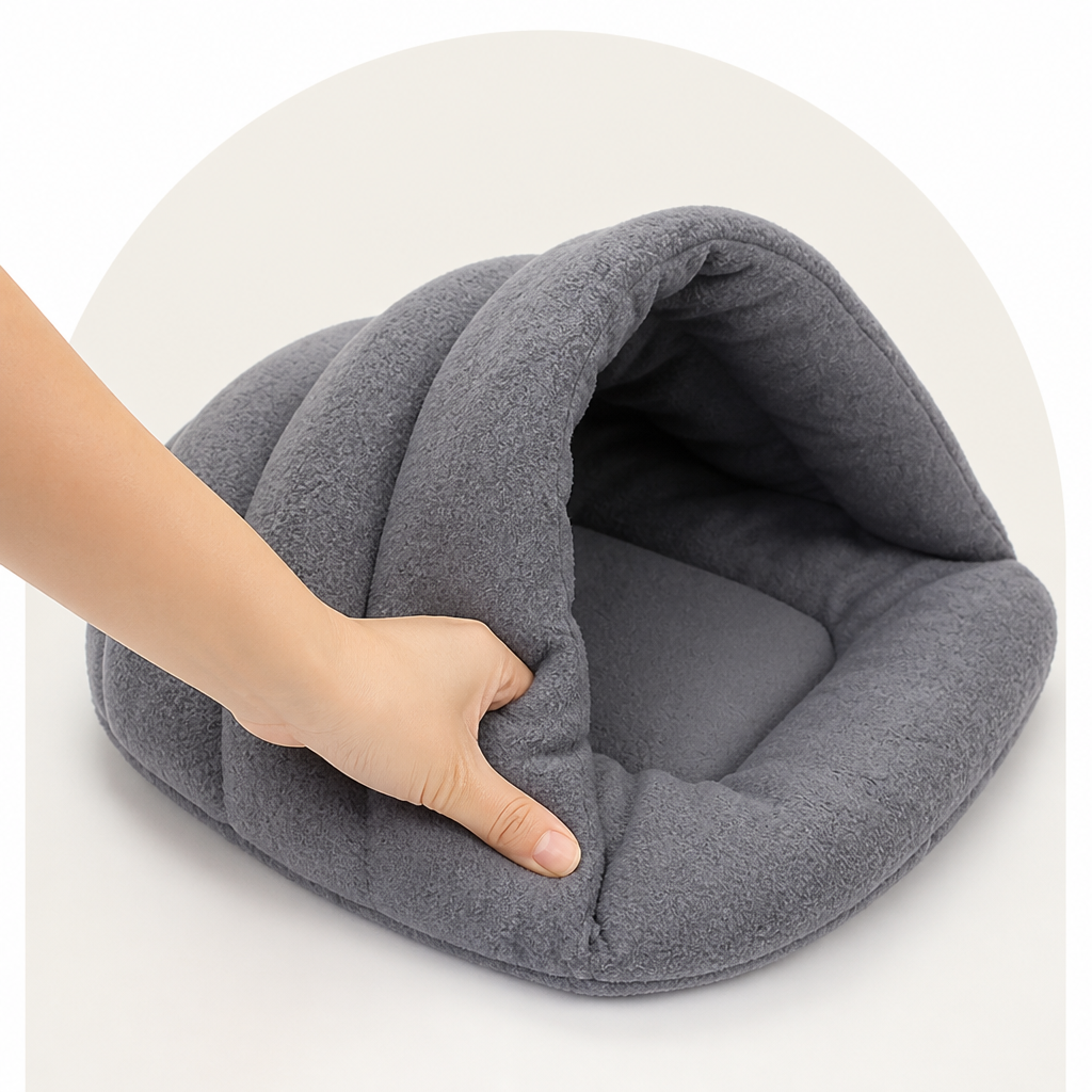 Ortekor Thick Fleece & Calming Cave Bed