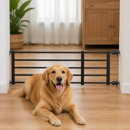 Ortekor Titanium Steel Retractable No-Drill Indoor Dog Gate