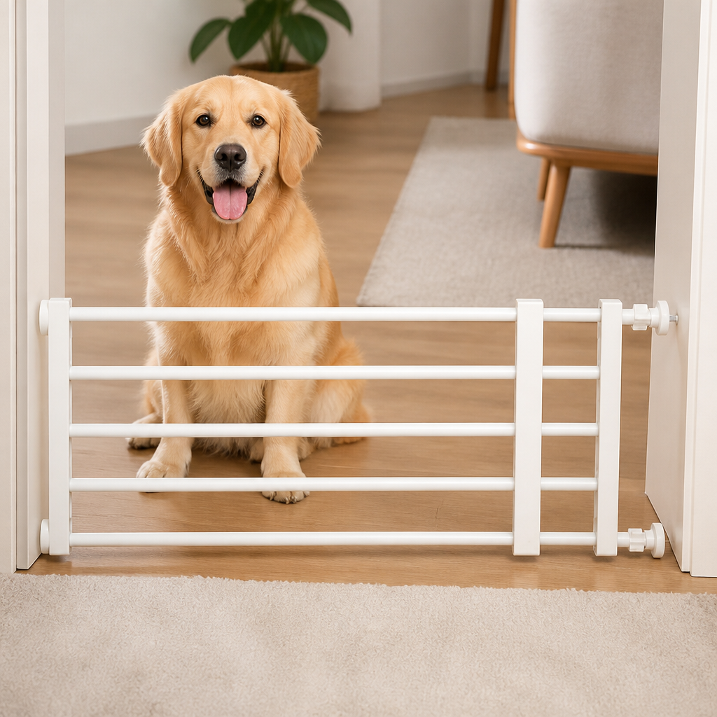 Ortekor Titanium Steel Retractable No-Drill Indoor Dog Gate