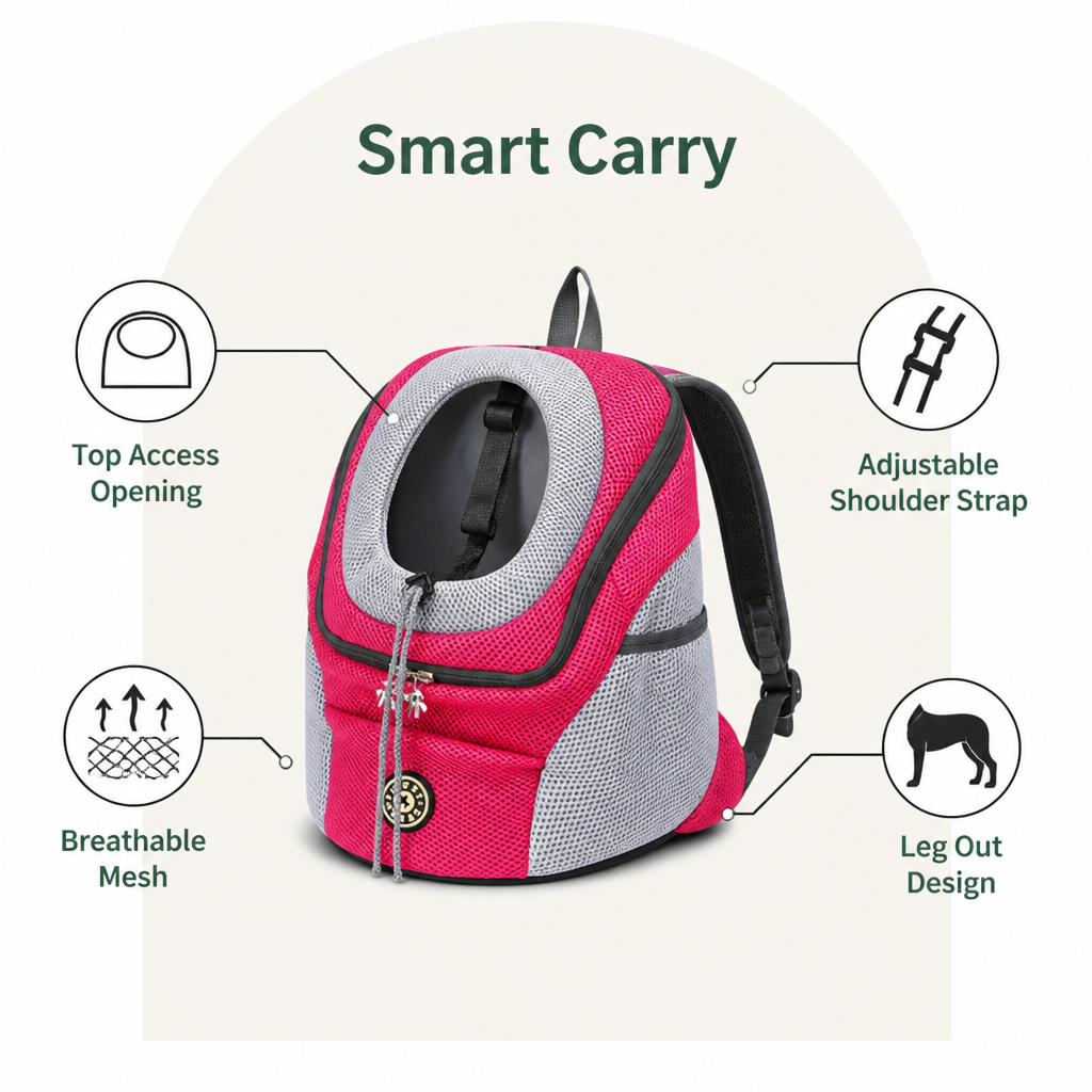 Ortekor Top-Entry Exposed-Leg & Adjustable Strap Pet Sling Carrier