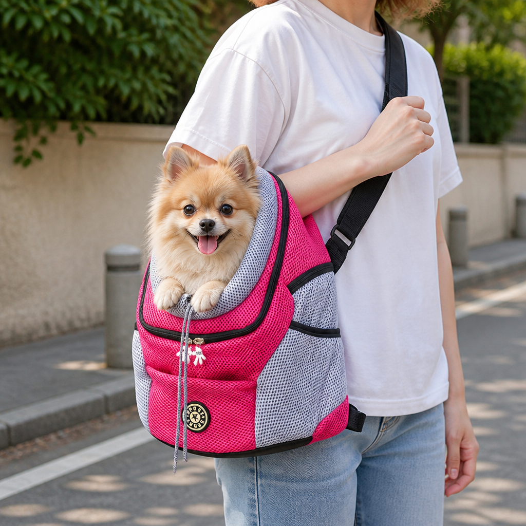 Ortekor Top-Entry Exposed-Leg & Adjustable Strap Pet Sling Carrier