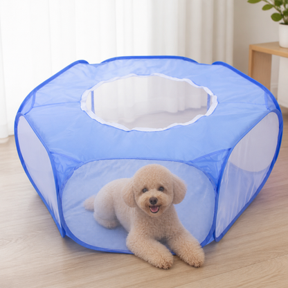 Ortekor Transparent Foldable Pet Playpen (Chemical-Free Cotton)