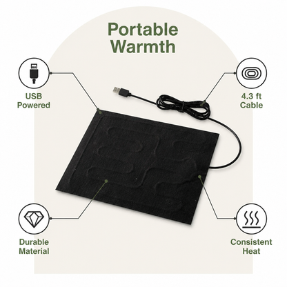Ortekor USB-Powered Foldable Heated Pet Mat (For Small Pets)