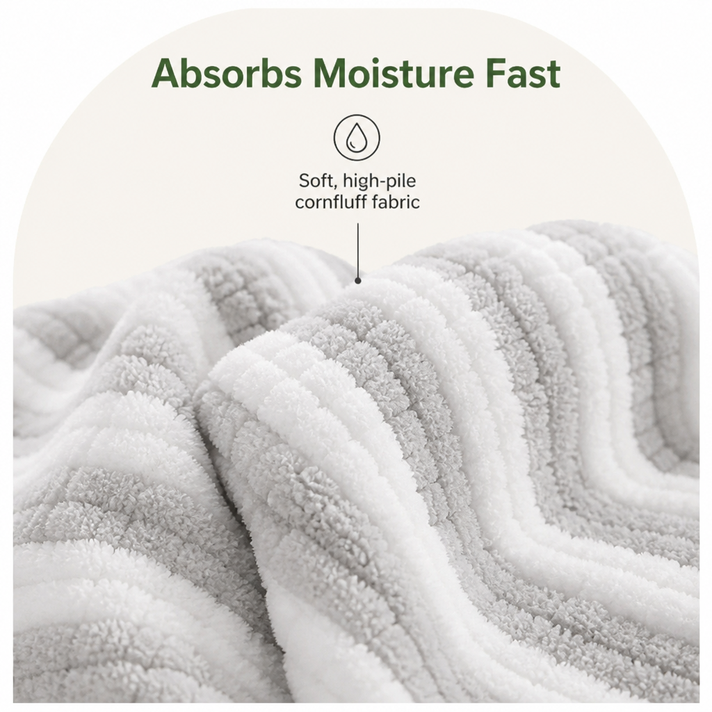 Ortekor Ultra-Absorbent Quick-Dry Dog Bathrobe (Button Collar & Hook-and-Loop Waist)