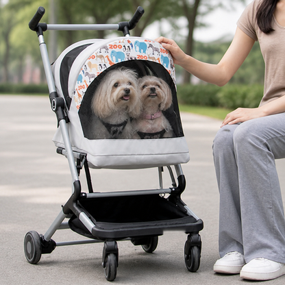 Ortekor Ultra-Light & Foldable Pet Stroller (Two-Pet Capacity)