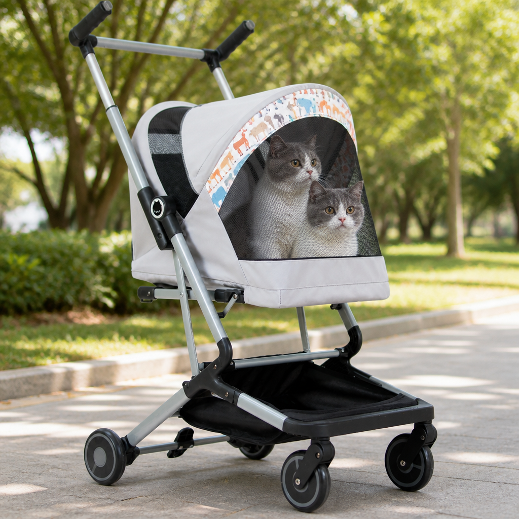 Ortekor Ultra-Light & Foldable Pet Stroller (Two-Pet Capacity)