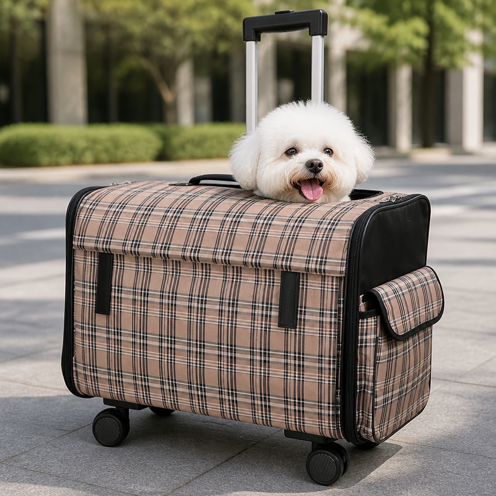 Ortekor Universal Wheels & Oxford Fabric Pet Stroller (33 lb Capacity)