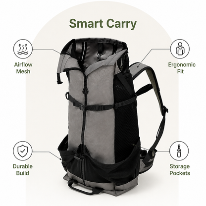Ortekor Ventilated Mesh & Ergonomic Backpack Carrier