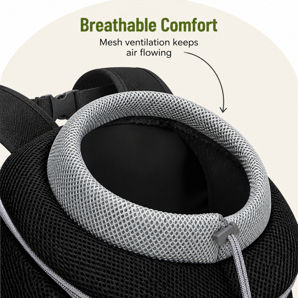 Ortekor Ventilated Mesh & Harness-Like Zipper Pet Backpack