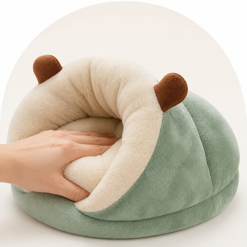 Ortekor Warm Breathable Enclosed Small Pet Bed (Foldable)