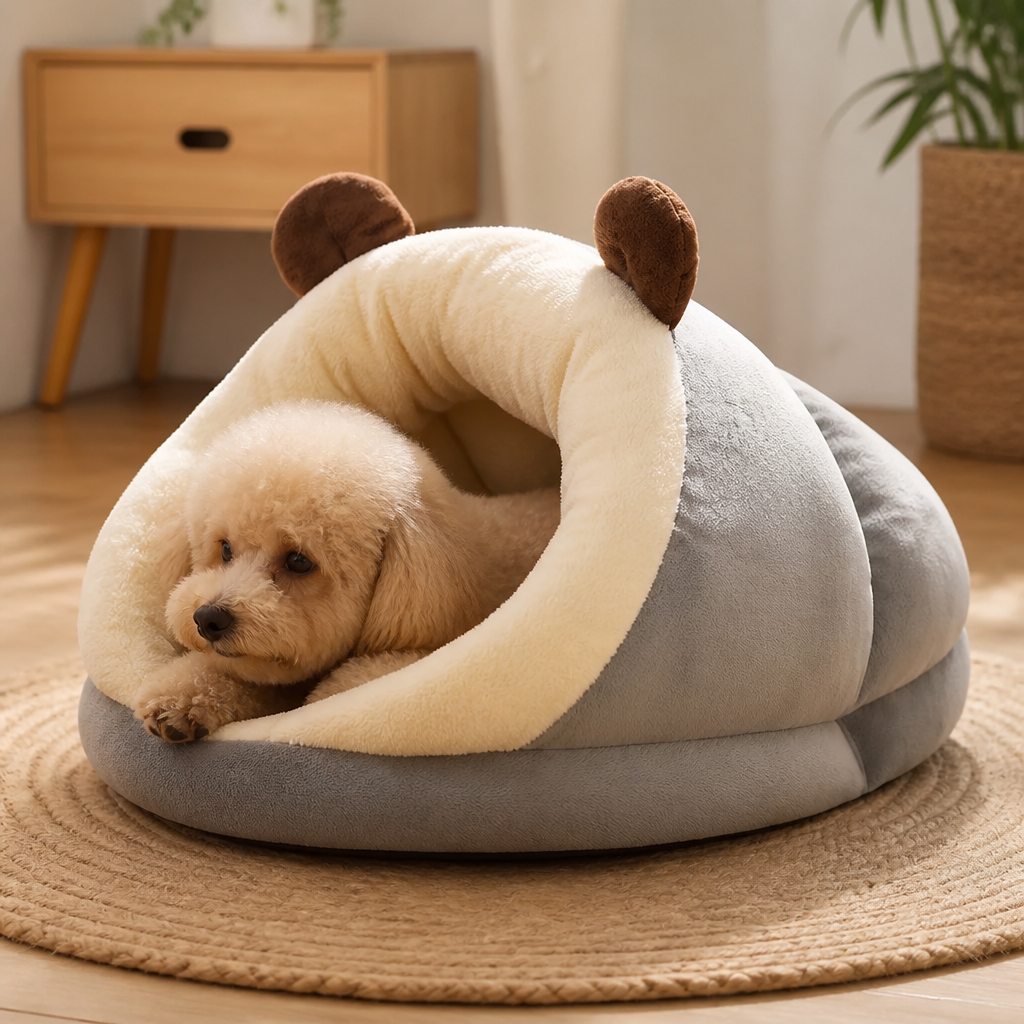 Ortekor Warm Breathable Enclosed Small Pet Bed (Foldable)