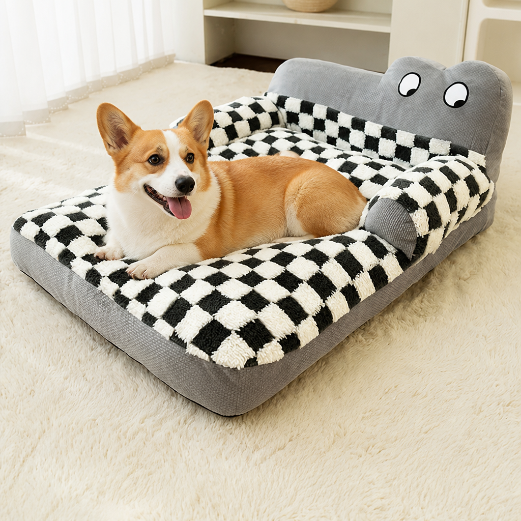 Ortekor Warm Plush Bolster Dog Bed
