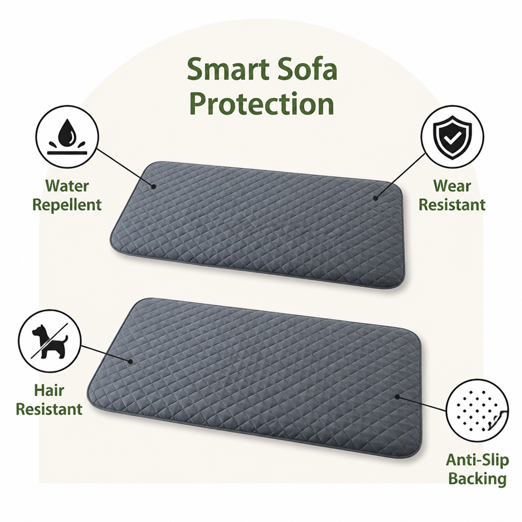 Ortekor Water-Repellent & Anti-Slip Hair-Resistant Sofa Mat Cover