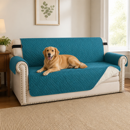 Ortekor Water-Repellent Quilted Sofa Cover (Anti-Slip Straps)