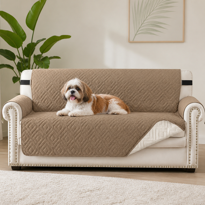 Ortekor Water-Repellent Quilted Sofa Cover (Anti-Slip Straps)