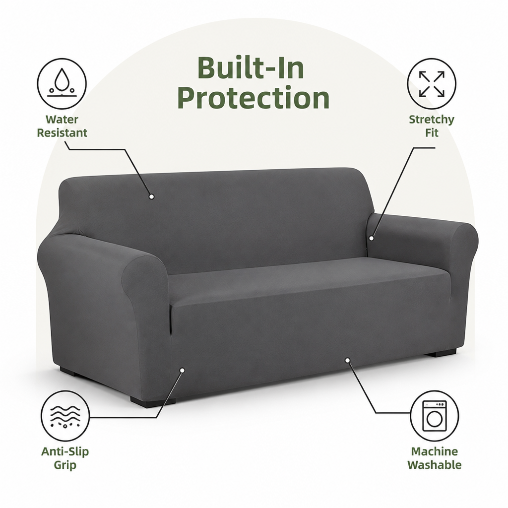 Ortekor Waterproof & Anti-Slip Stretch Sofa Slipcover (Universal Fit)