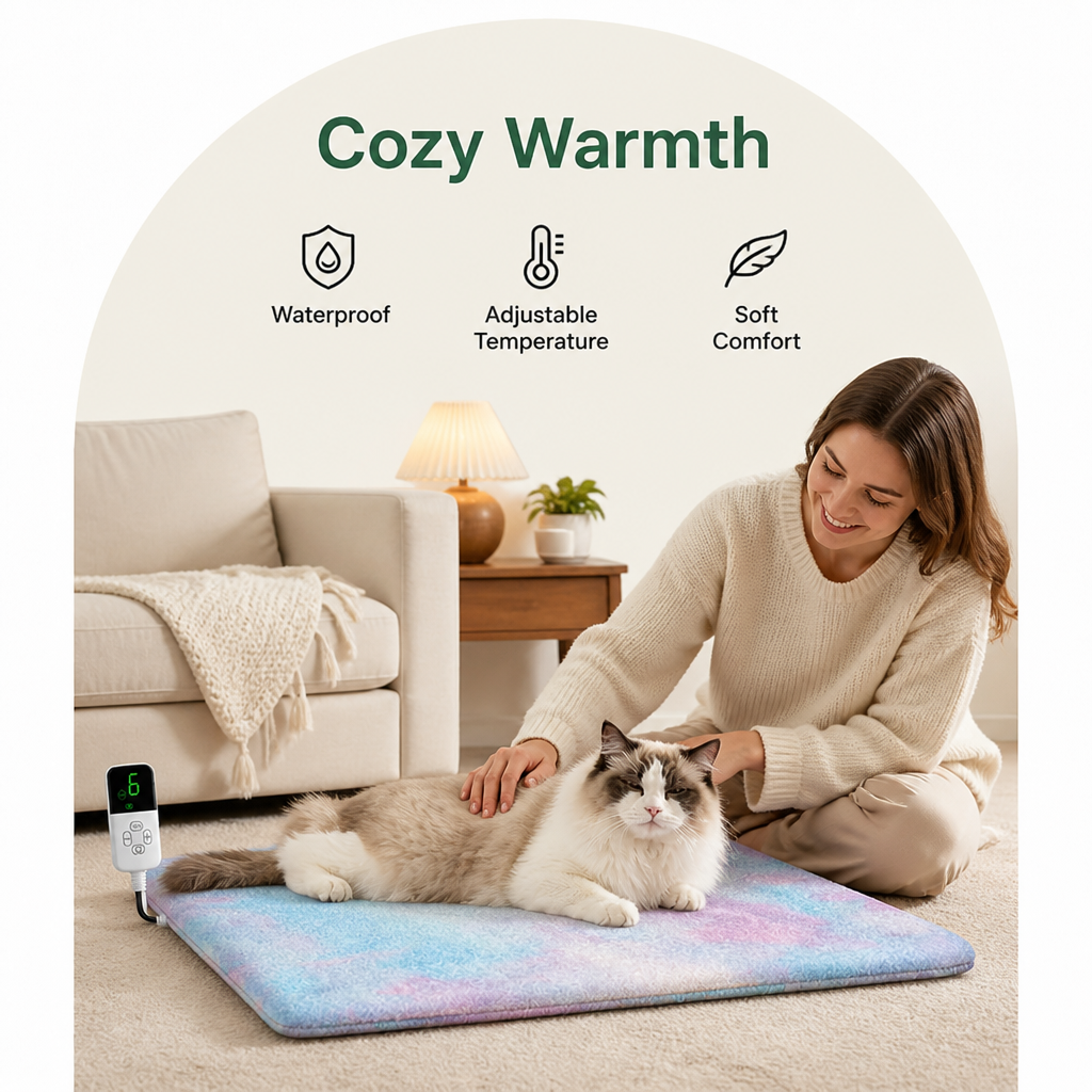 Ortekor Waterproof Electric Pet Heating Pad (Adjustable Temperature)