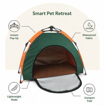 Ortekor Waterproof & Lightweight Pop-Up Pet Tent (Removable Cushion)