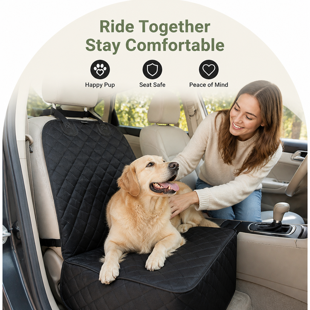 Ortekor Waterproof Non-Slip Machine Washable Dog Car Seat Cover