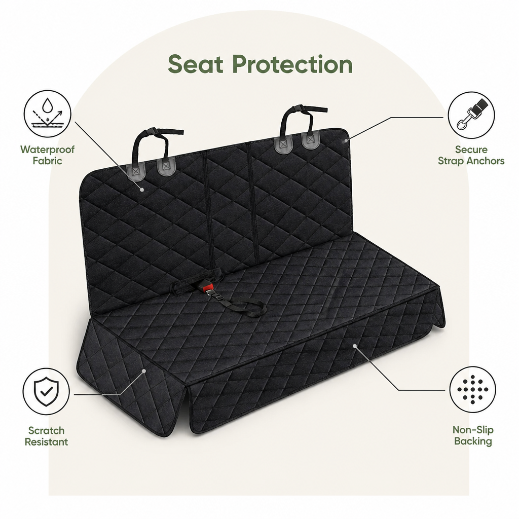 Ortekor Waterproof & Nonslip Hammock Car Seat Cover (Universal Fit)