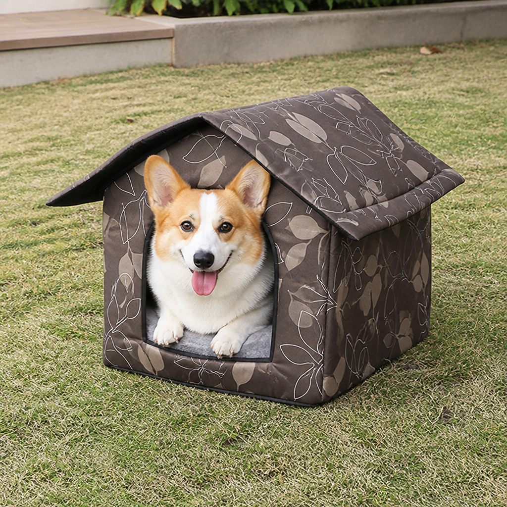 Ortekor Waterproof Oxford Fabric Foldable Outdoor Cat House (Removable Cushion)