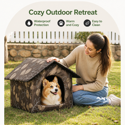 Ortekor Waterproof Oxford Fabric Foldable Outdoor Cat House (Removable Cushion)
