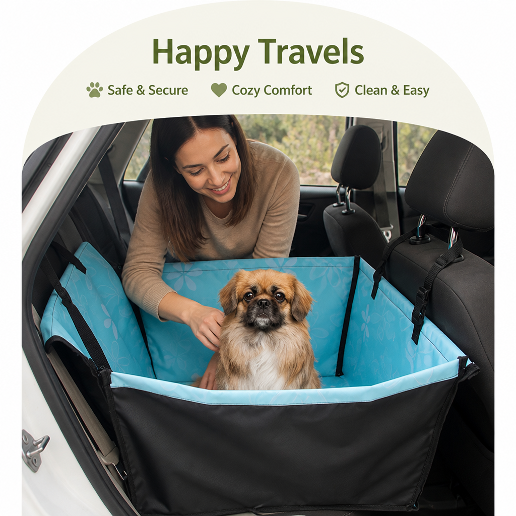 Ortekor Waterproof Oxford Pet Car Seat Hammock