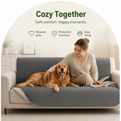 Ortekor Waterproof Quilted Fleece-Lined & Non-Slip Sofa Cover