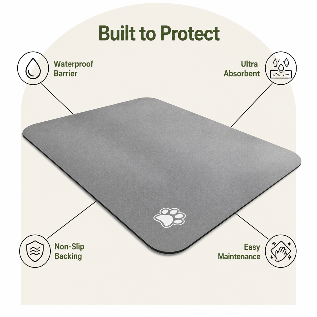 Ortekor Waterproof & Super-Absorbent Non-Slip Feeding Mat