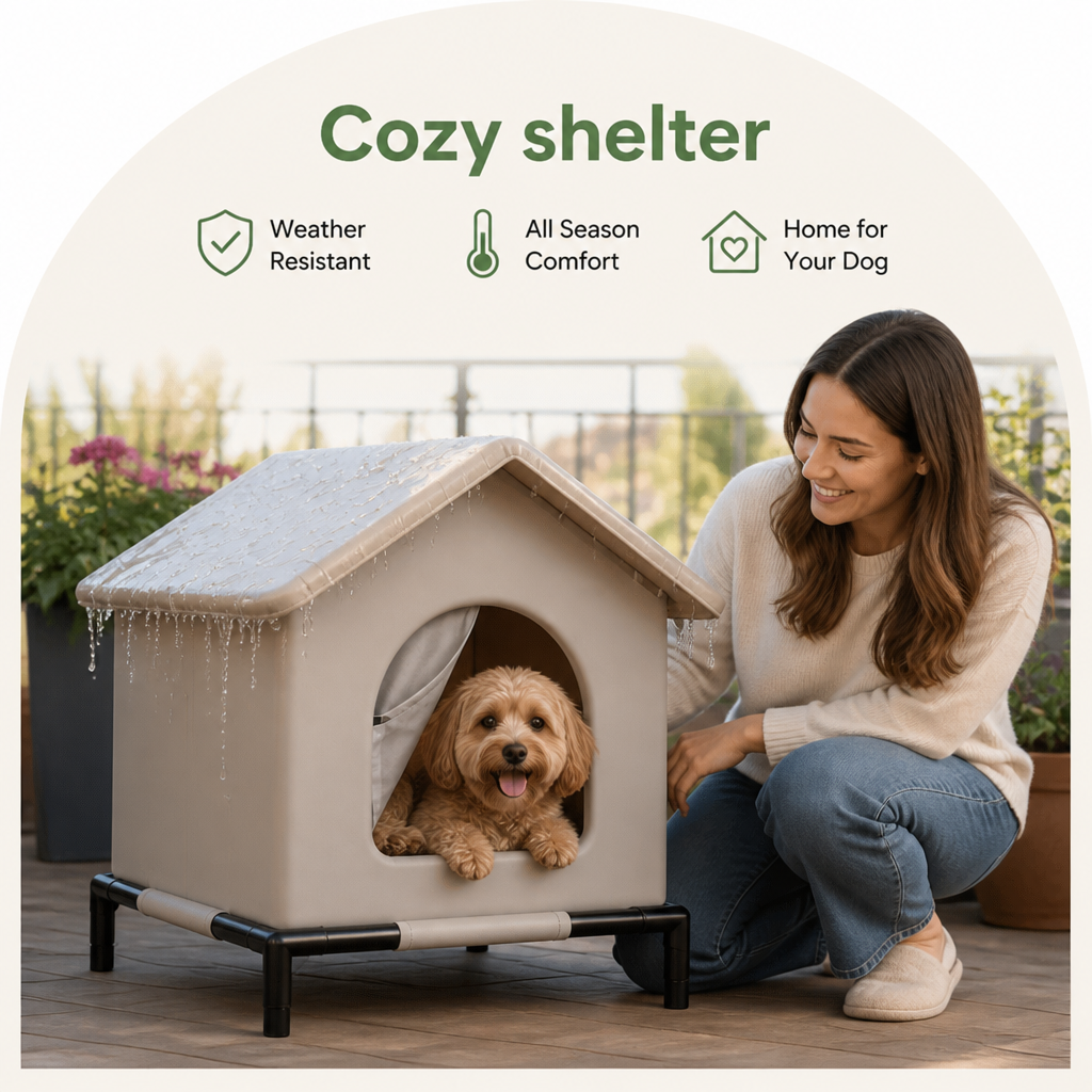 Ortekor Weather-Resistant Oxford Cloth Pet House (3 Sizes)
