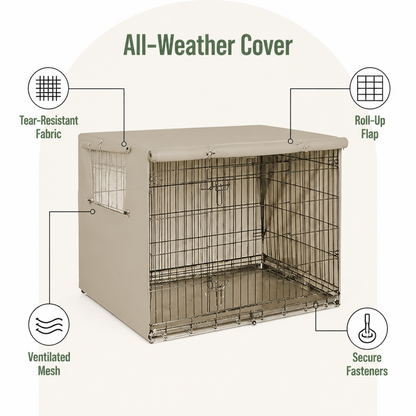 Ortekor Weatherproof Oxford Fabric & Mesh Windows Crate Cover
