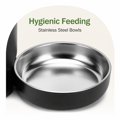 Ortekor WiFi & Button Programmable Pet Feeder (4L, Stainless Bowls)