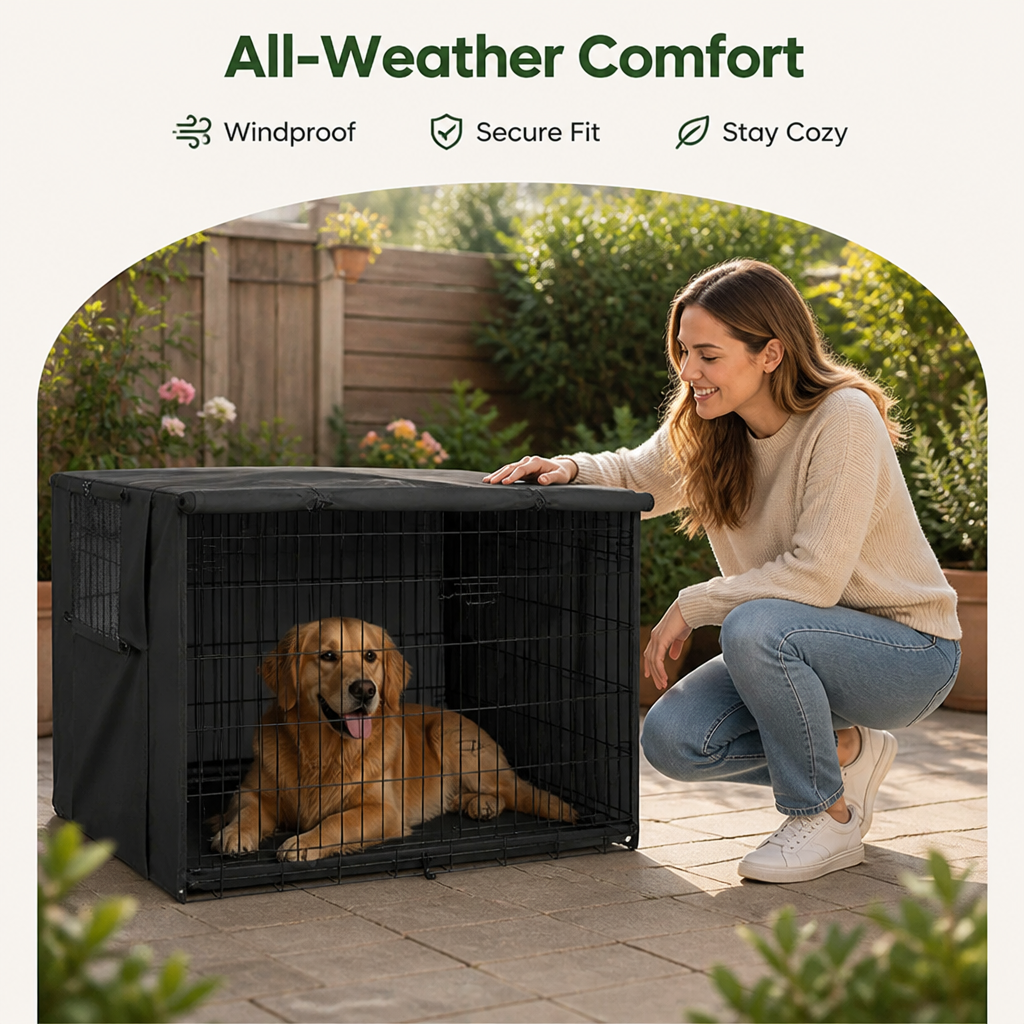 Ortekor Windproof Oxford & Mesh Windows Crate Cover (Fits 36-Inch Crates)