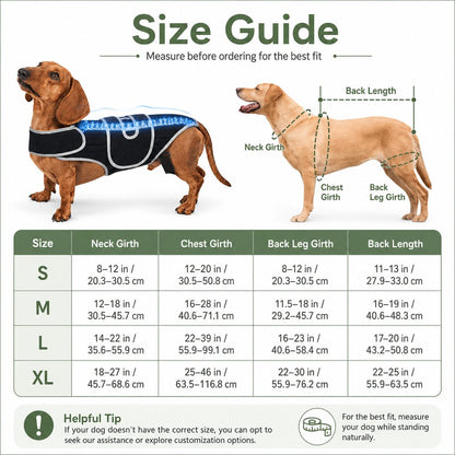 Full-Length Breathable & Adjustable Dog Back Support Vest