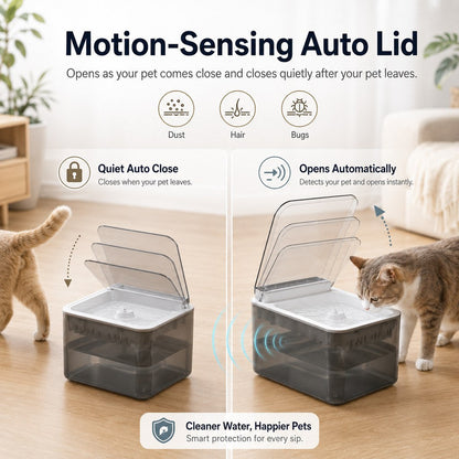 Motion-Sensing Auto-Lid 3L Rechargeable Cat Water Fountain