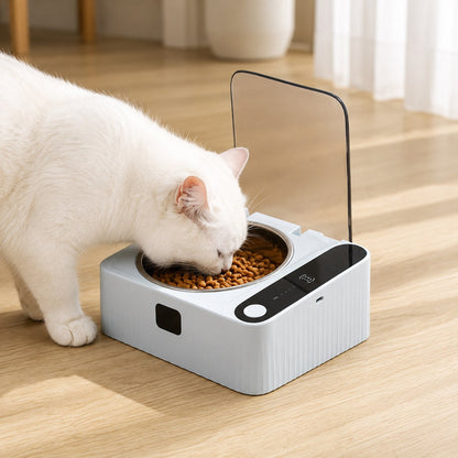 Motion-Sensing Covered Stainless Steel Cat Bowl (For Cats & Small Dogs)