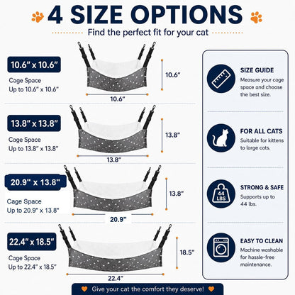 Reversible Plush & Fabric Cat Cage Hammock