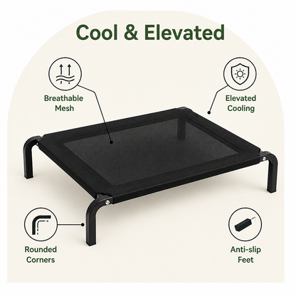 Ortekor Elevated Breathable Mesh & Canopy Shade Dog Bed