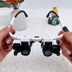 Magnifying Glasses with Light, LED Magnifying Glasses with 8x 15x 23x Lenses, Craft Magnifier Headset with Headband