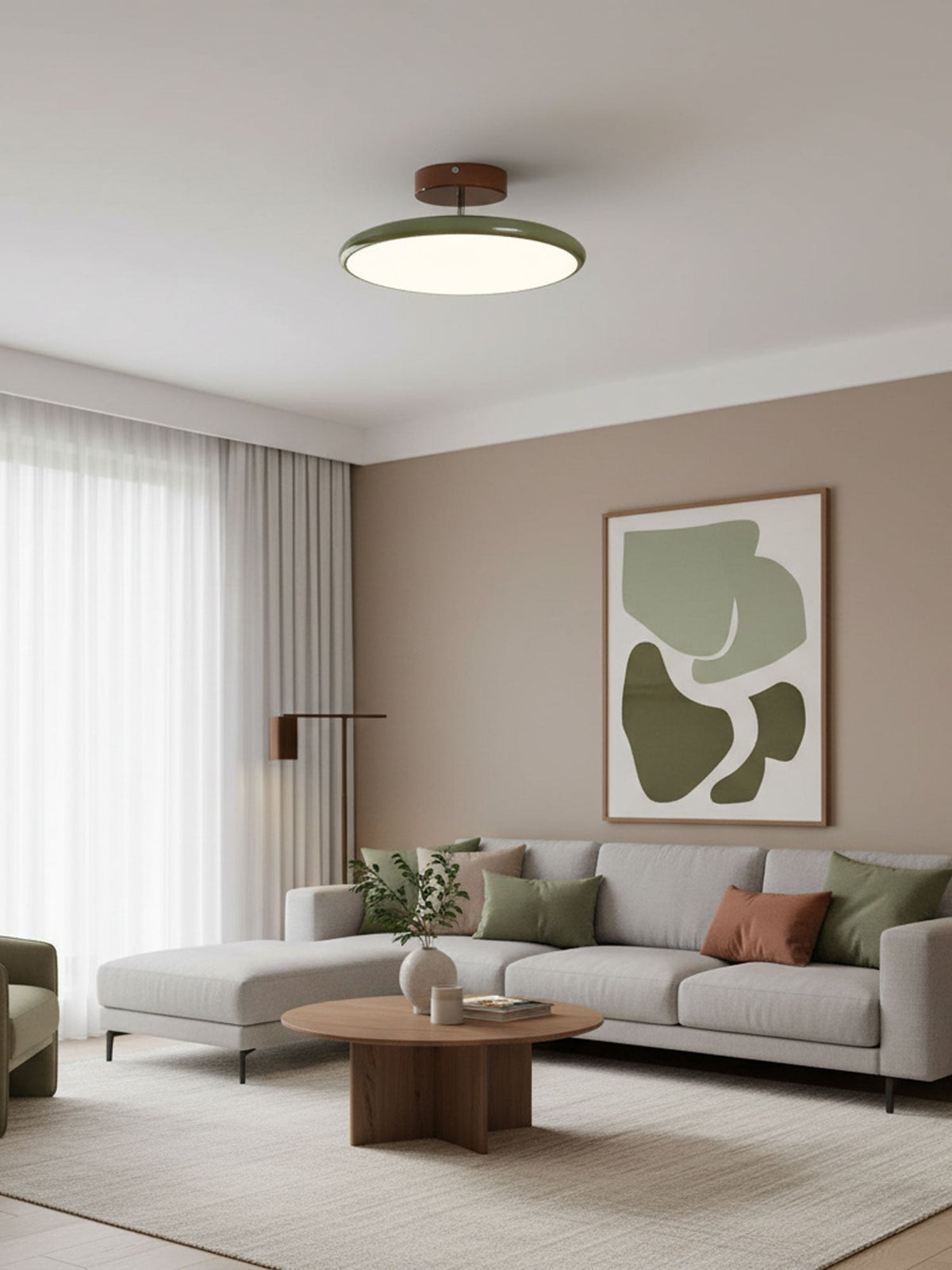 Swivel LED Flush Mount Ceiling Light 12 Inch Round Indoor Lamp Adjustable Directional Lighting for Bedroom Living Room Kitchen Dining Room T