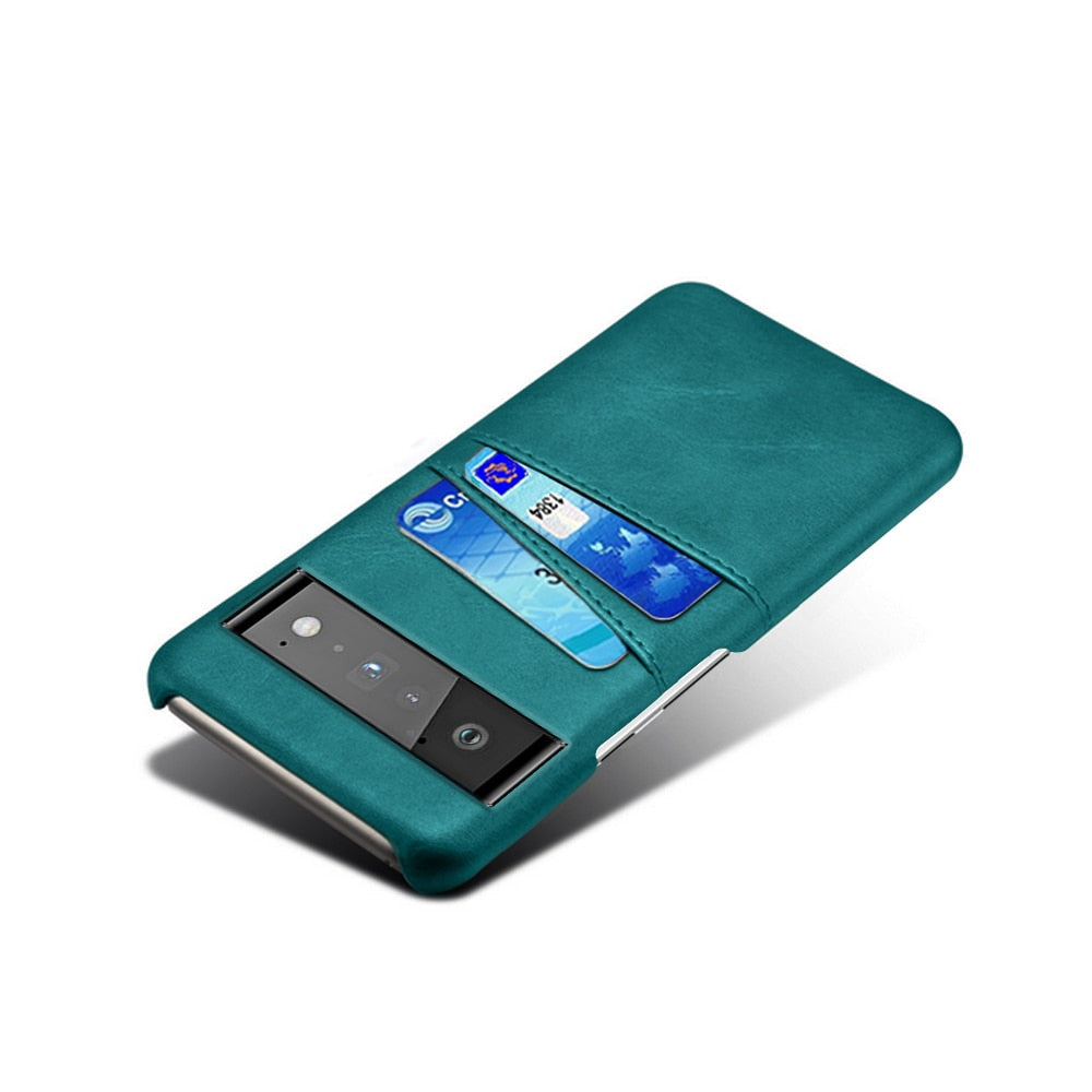 Phone Wallet Case with Two Card Slots for Google Pixel – Leather-Look Protective Cover with Raised Edges & Precise Cutouts