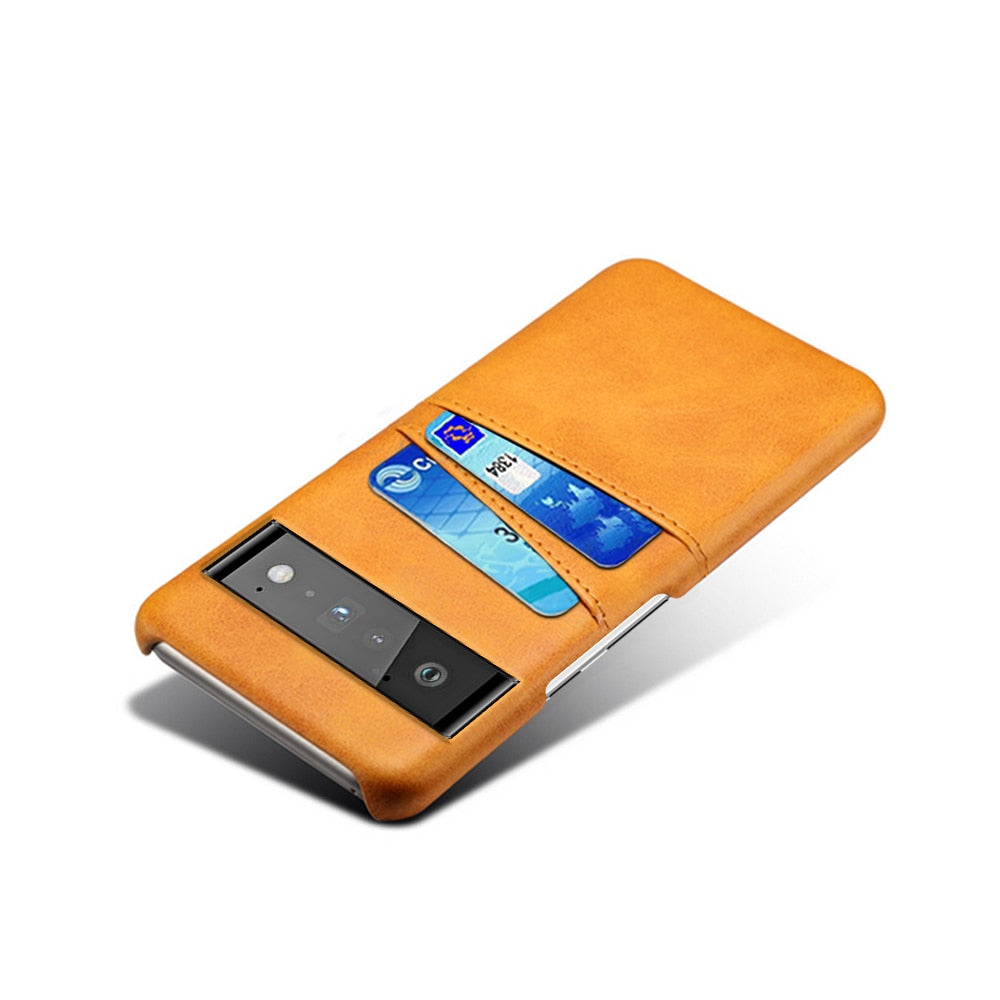 Phone Wallet Case with Two Card Slots for Google Pixel – Leather-Look Protective Cover with Raised Edges & Precise Cutouts