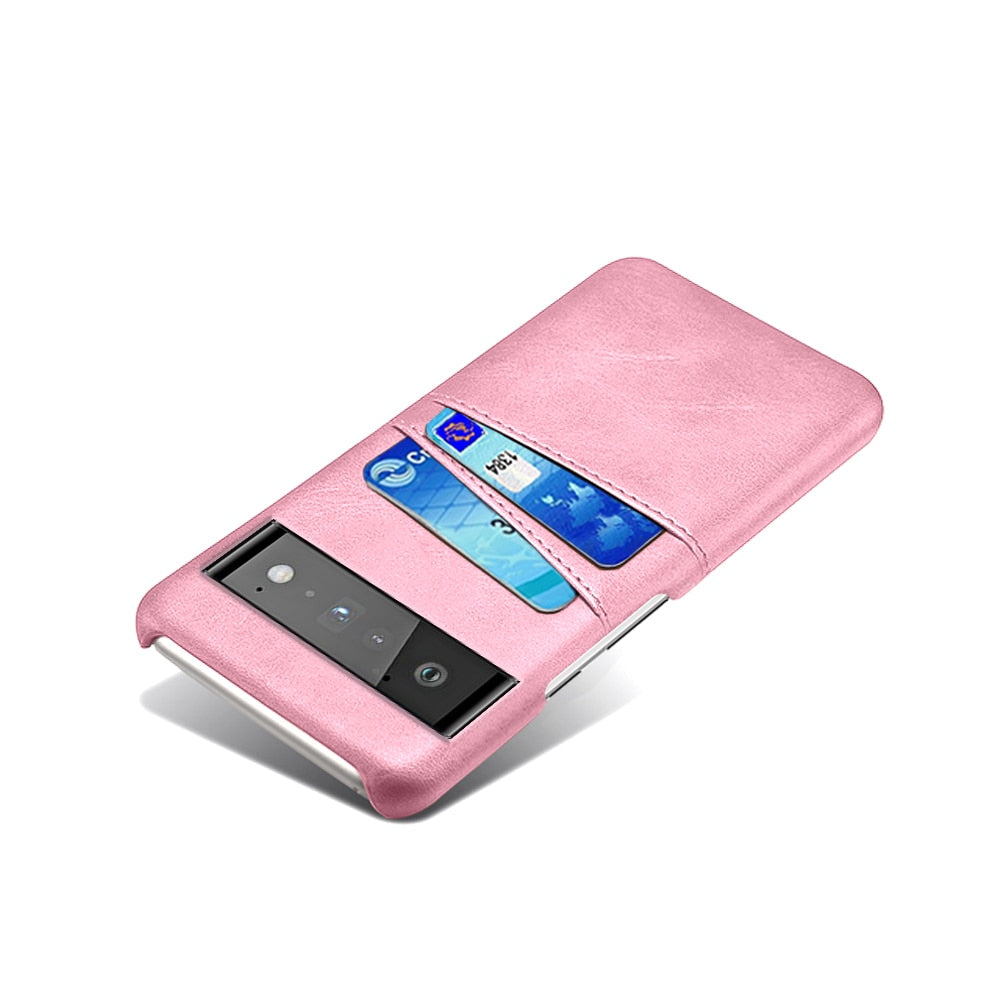 Phone Wallet Case with Two Card Slots for Google Pixel – Leather-Look Protective Cover with Raised Edges & Precise Cutouts