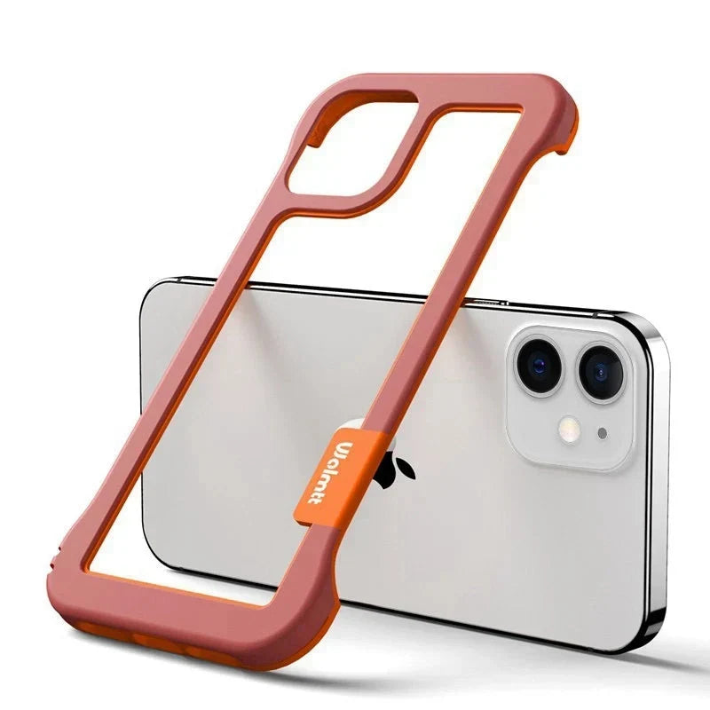Two-Tone Protective Edge Guard Case for iPhone 12-17 All Models Anti-Scratch Open-Back Design Slim Fit Cover for Pro Max Air 16 15 14