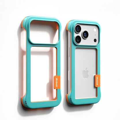 Two-Tone Protective Edge Guard Case for iPhone 12-17 All Models Anti-Scratch Open-Back Design Slim Fit Cover for Pro Max Air 16 15 14