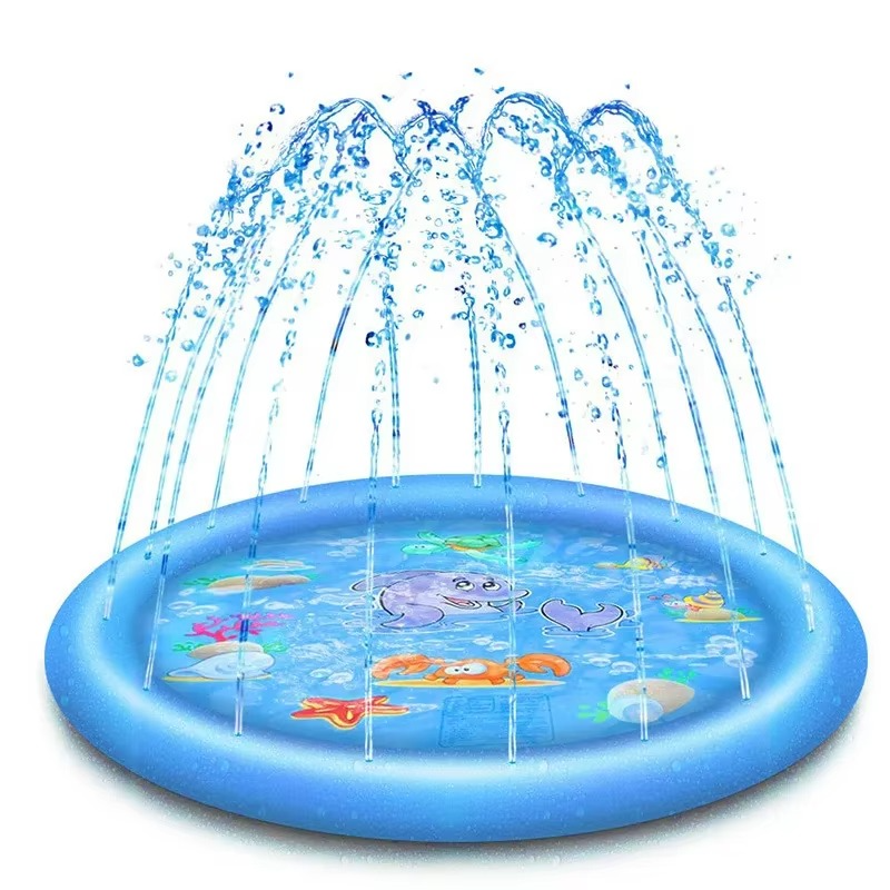 Durable Dog Splash Pad | 60/67 Outdoor Cooling Mat with Sprinkler | Safe Water Play for Dogs