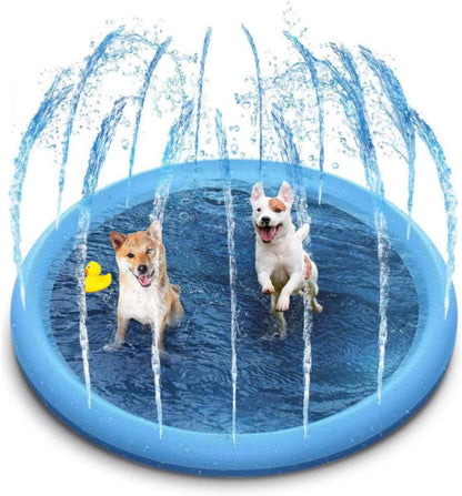 Durable Dog Splash Pad | 60/67 Outdoor Cooling Mat with Sprinkler | Safe Water Play for Dogs