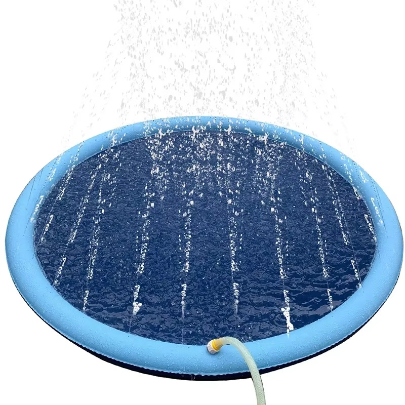 Durable Dog Splash Pad | 60/67 Outdoor Cooling Mat with Sprinkler | Safe Water Play for Dogs