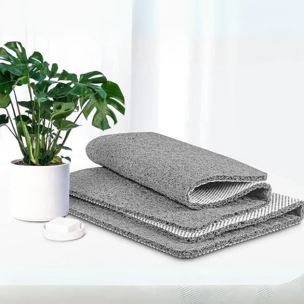 Non-Slip Bathroom Mat with Drainage Holes for Shower and Tub Safety Gray White Beige Fast-Drying Bath Floor Mat